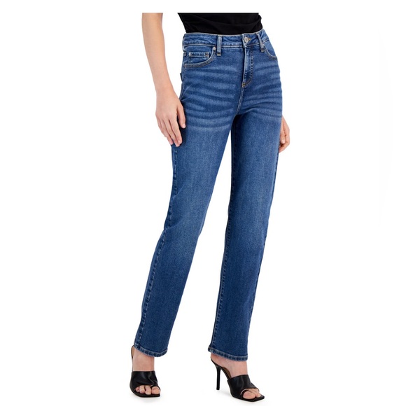 Women's High-Rise Straight-Leg Jeans - Picture 1 of 6